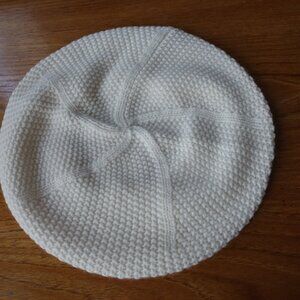 J.Crew wool blend cream cable knit beret hat